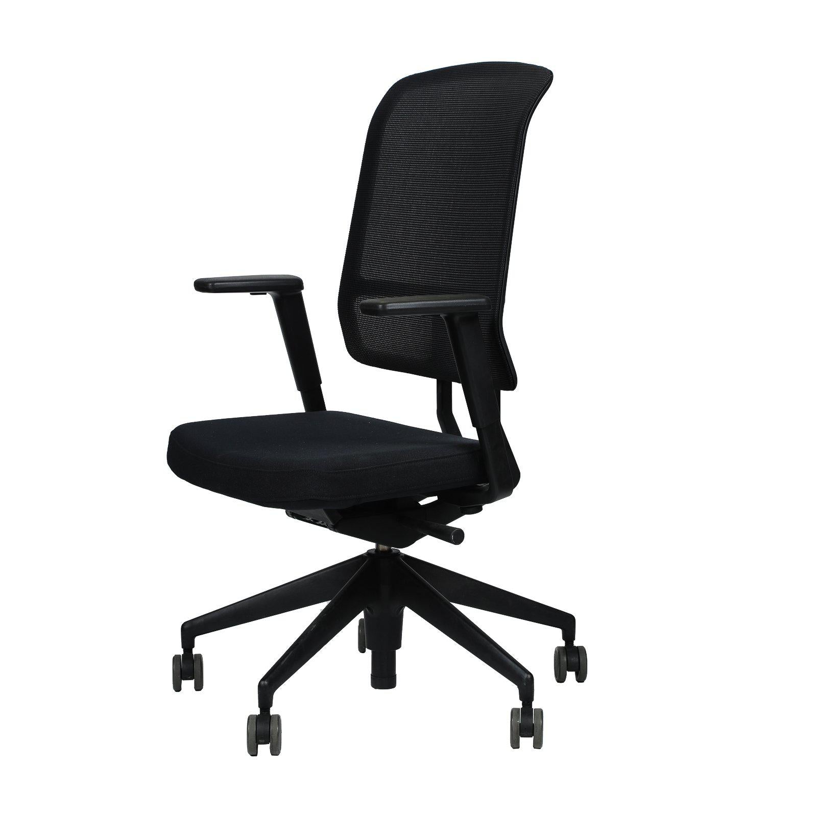 Chaise de bureau AM Chair Vitra occasion - Noir - Avec accoudoirs - 49,5 x 45 x 124 cm-Bluedigo