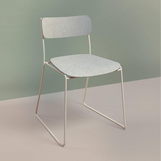 Chaise design SEN 93,7 - Acier blanc & plastique recyclé - 58 x 53,5 x 76 cm-Bluedigo