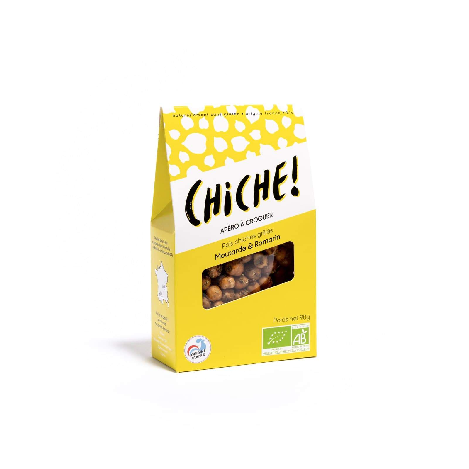 Snack Bio Chiche! - Pois chiches grillés - Moutarde & Romarin - Made in France-Bluedigo
